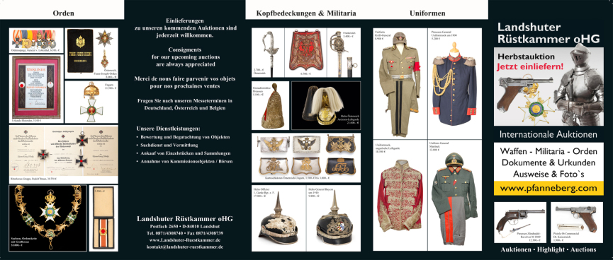 Auktionsvorschau Orden Uniformen